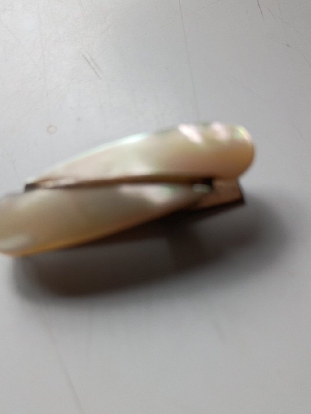 Mother Of Pearl Tie Clip Vintage 1 1/4 in long